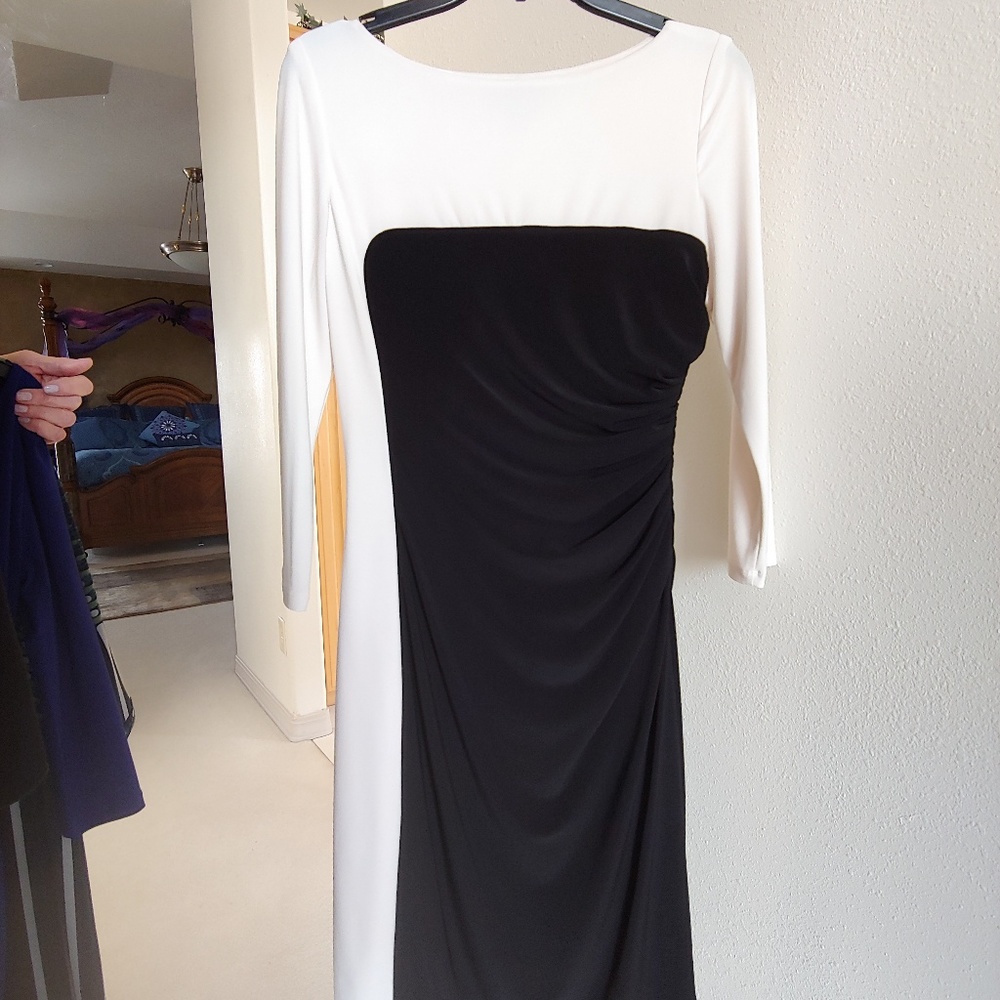 Black and white dress.